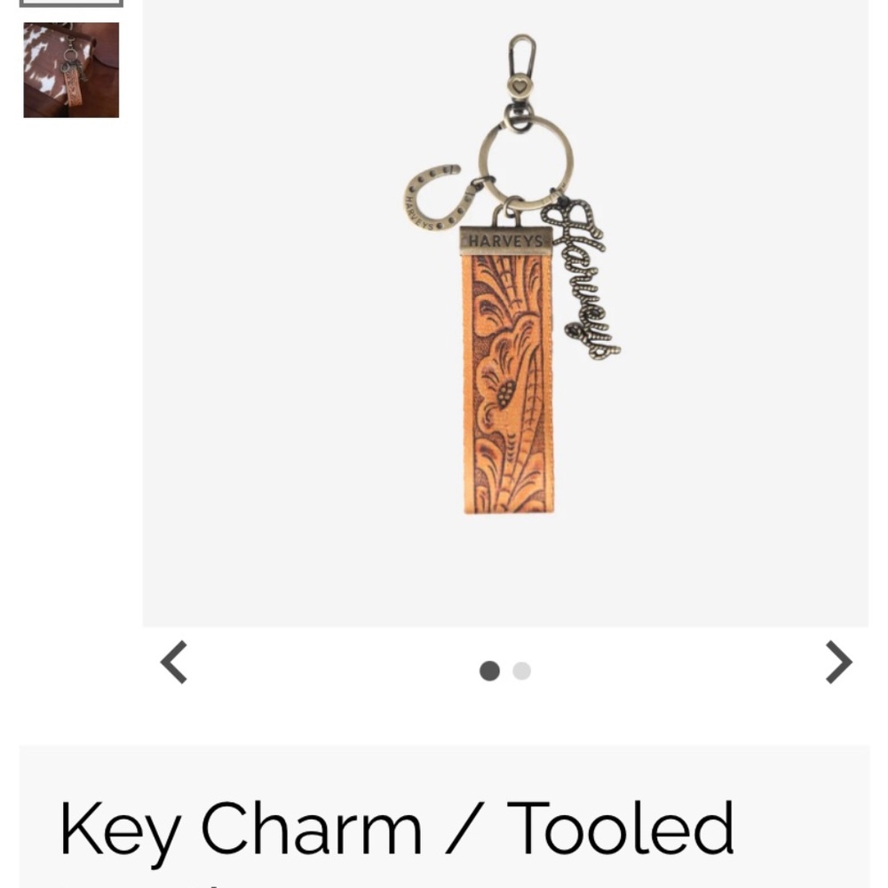 Harveys Cowgirl Release Tooled Leather (look) Key Charm